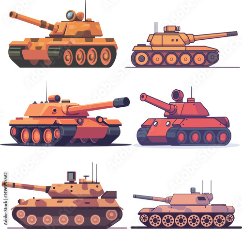 Cartoon tank illustration material
