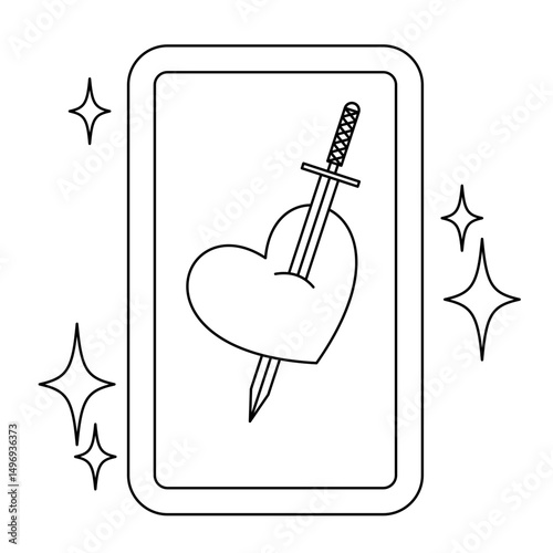 Tarot Card with Bright Outline