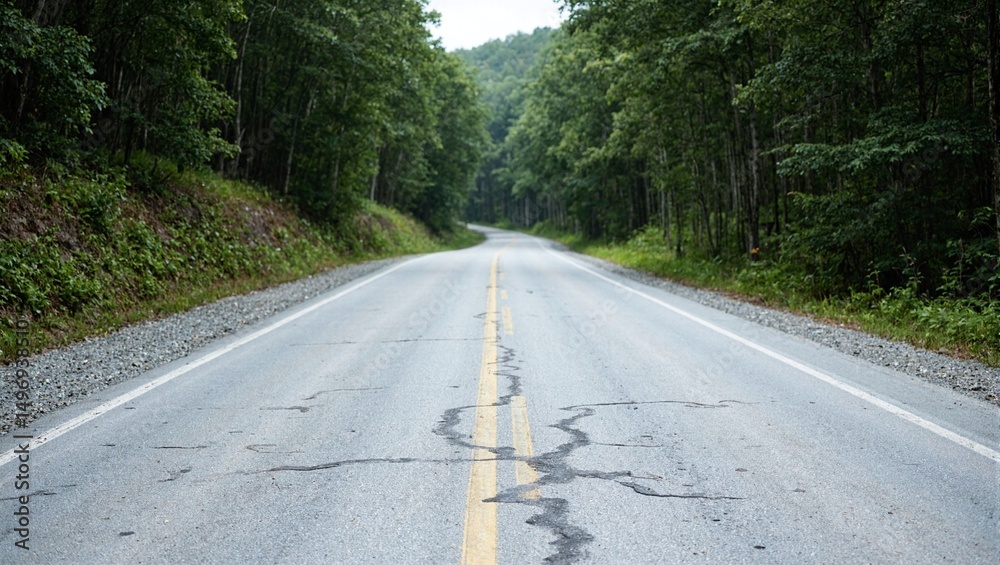 Fototapeta premium Winding road through forest