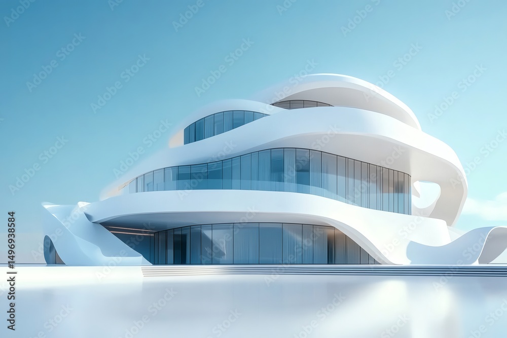 Fototapeta premium Modern Architectural Design with Fluid Forms