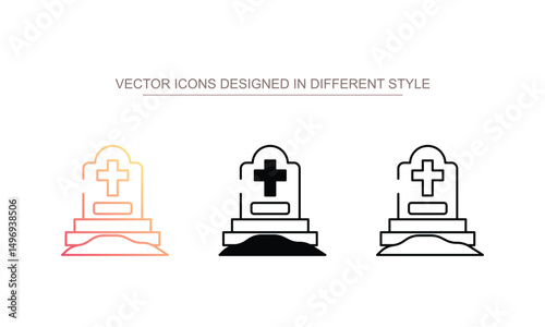 Grave icon design with white background stock illustration