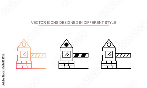 Army Barrier icon design with white background stock illustration