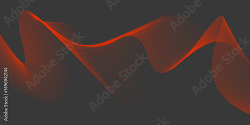 Abstract red wavy lines Digital frequency track equalizer background. Wave lines created using blend tool. graphic design template banner business wave. Abstract red wave line vector.