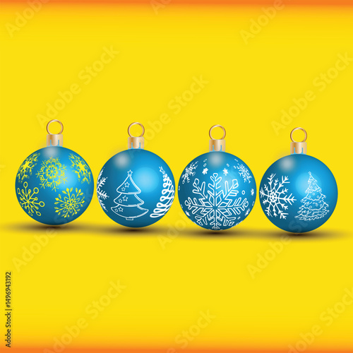 Variety of christmas balls with nice designs