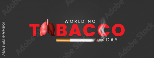 World No Tobacco Day Concept with Healthy and Damaged Lungs