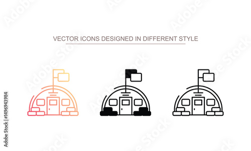 Bunker icon design with white background stock illustration