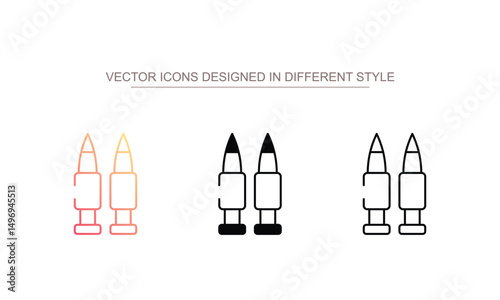 Ammunition icon design with white background stock illustration