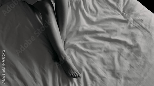 Close-up of a young, beautiful, white-skinned woman's legs