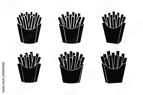 3d style restaurant snack fries icon with shadows