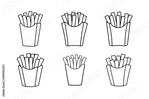 3d style fresh snack fries icon with shadows