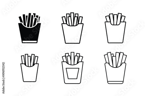 3d style fresh golden fries icon with shadows