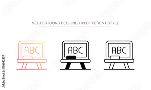 Blackboard icon design with white background stock illustration