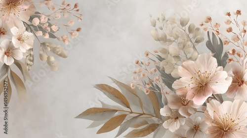 Wallpaper Mural Elegant floral arrangement on soft watercolor background Torontodigital.ca