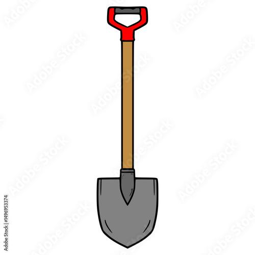 shovel illustration hand drawn isolated vector