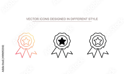 School Medal icon design with white background stock illustration
