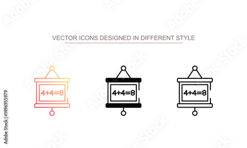 Math Class icon design with white background stock illustration