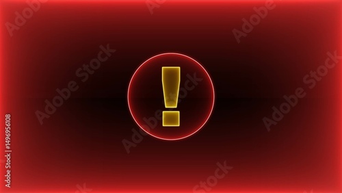 neon warning,alert and error icon illustration.