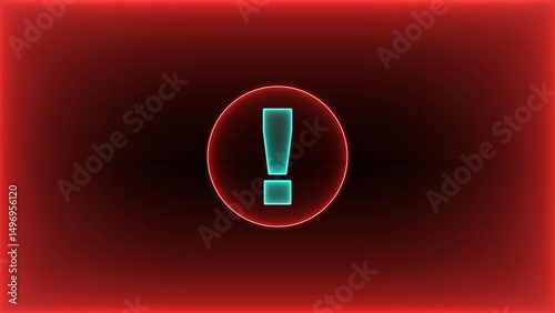 neon warning,alert and error icon illustration.
