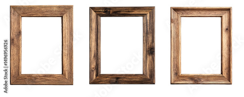 [Transparent Background PNG]Wooden Picture Frames Set of Three