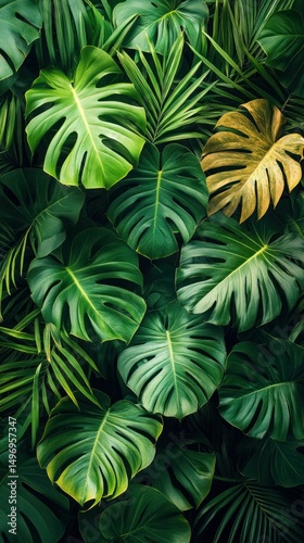 Lush Tropical Monstera Leaves: A Vibrant Green Paradise