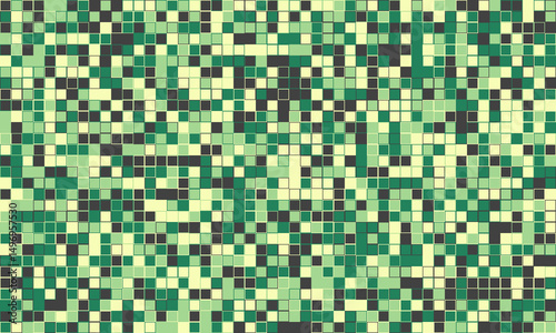 Abstract green and beige pixelated mosaic pattern.  Perfect for website backgrounds, digital art, modern design, and textile prints.