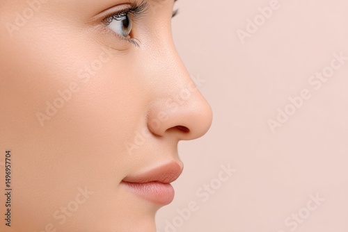 This Close-Up Macro Shot Focuses on the Intricate Details of Subtle Blackhead Textures on the Surface of the Nose. It Emphasizes the Importance of Skin Conditions and Texture 