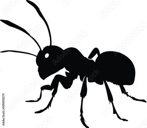 Ant silhouette icon vector flat design on white background.