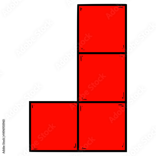 block puzzle illustration hand drawn isolated vector