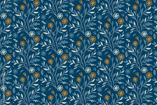 seamless motif pattern, cotton flower line, outline sketch design, hand drawn floral layout, modern textile idea, fashion bloom print, minimal art style

