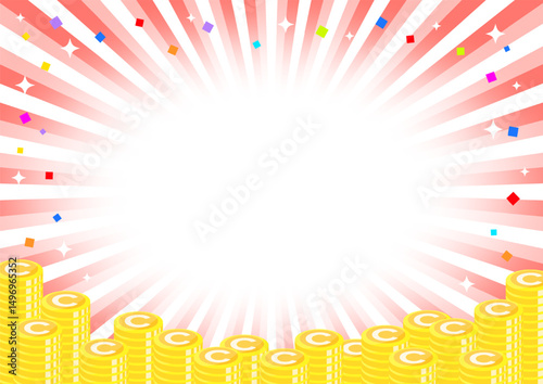 コインの背景イラスト　赤