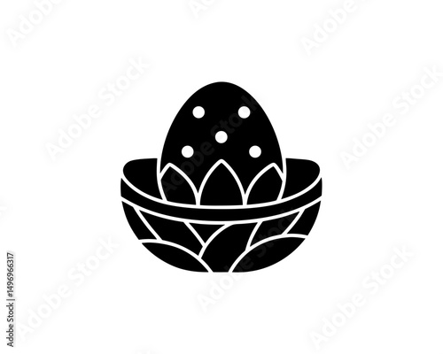 creative details Outline silhouette nest egg Icon vector illustration 
