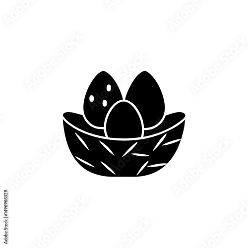 creative details Outline silhouette nest egg Icon vector illustration 