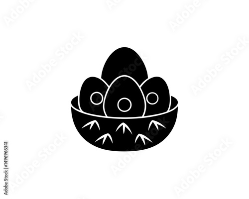 creative details Outline silhouette nest egg Icon vector illustration 