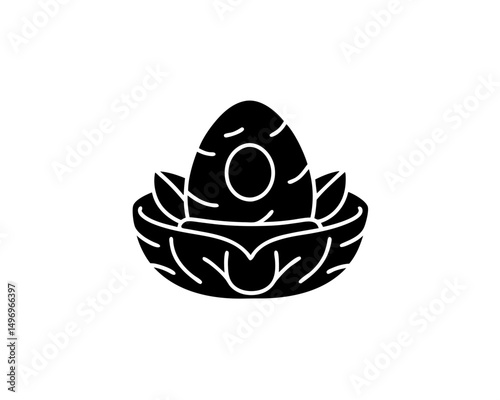 creative details Outline silhouette nest egg Icon vector illustration 
