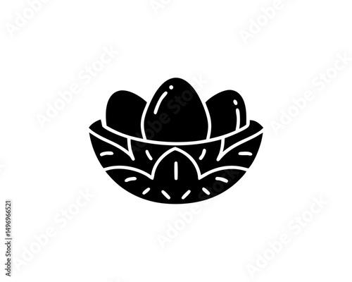 creative details Outline silhouette nest egg Icon vector illustration 