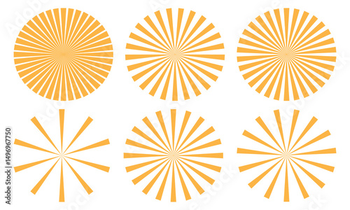 Radial, radiating, converging lines. Circular lines geometric element