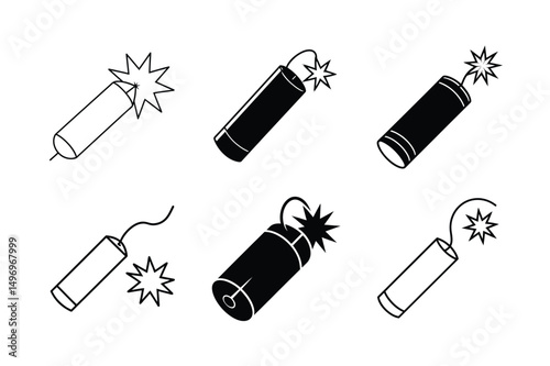 cartoon style dynamite vector illustration clean fuse cartoon style