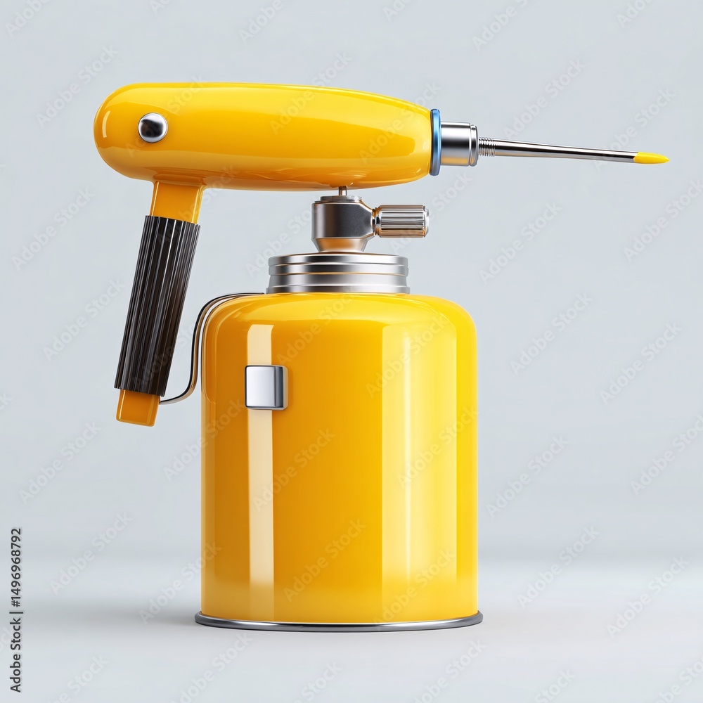 Naklejka premium Electric paint sprayer in 3D, modern design, isolated on a simple white background