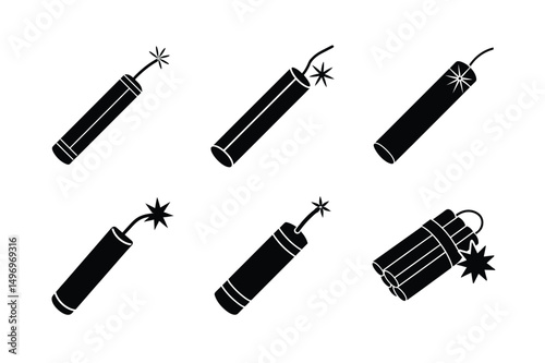 cartoon style dynamite vector illustration clean explosion icon