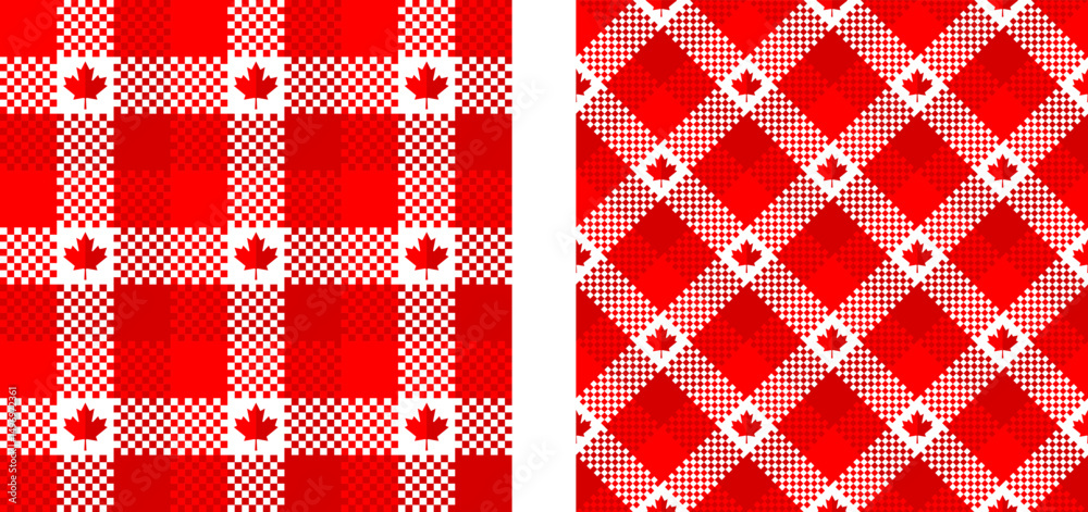 canadian pattern set. plaid background for decoration and etc. vector illustration