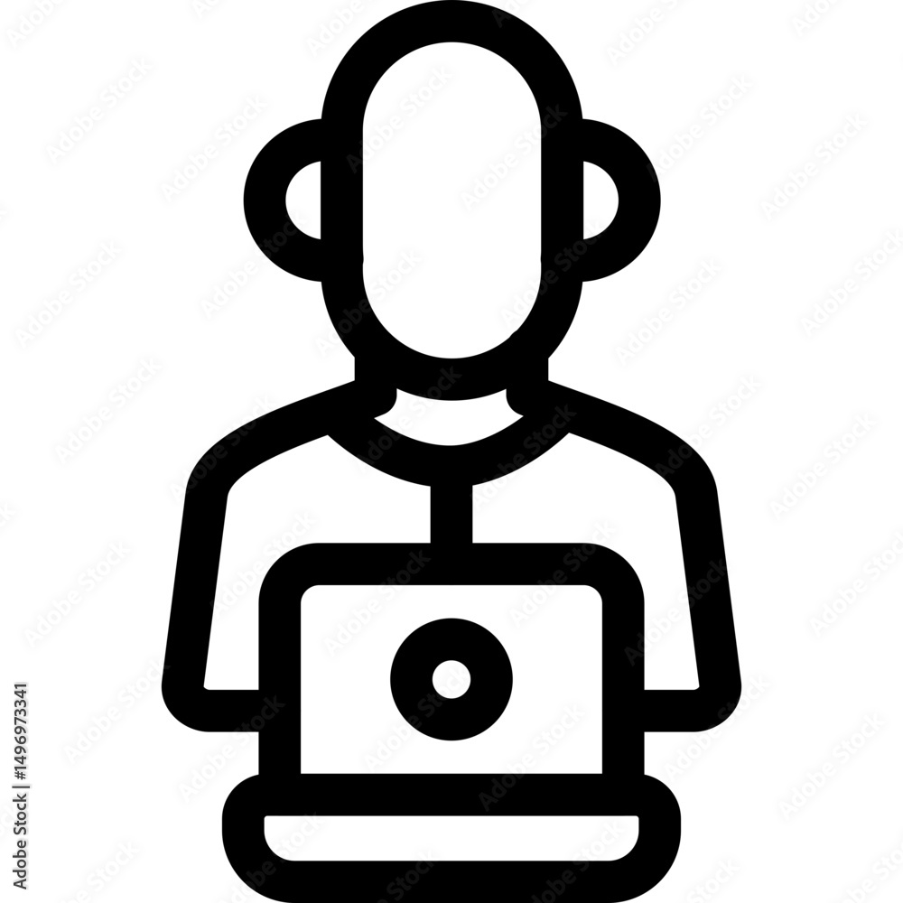 Fototapeta premium Laptop Man Icon