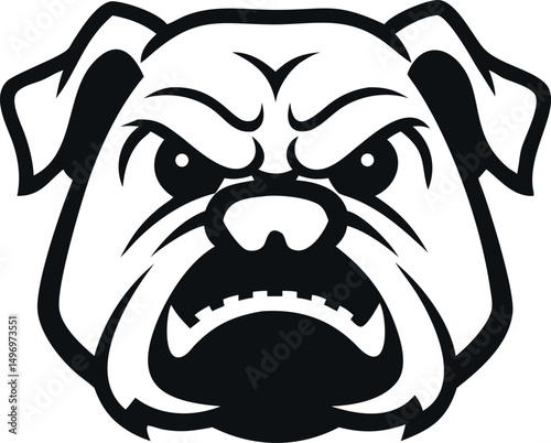 Aggressive Bulldog Head Graphic Design