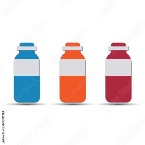 Detox juice bottle vector illustration on white background