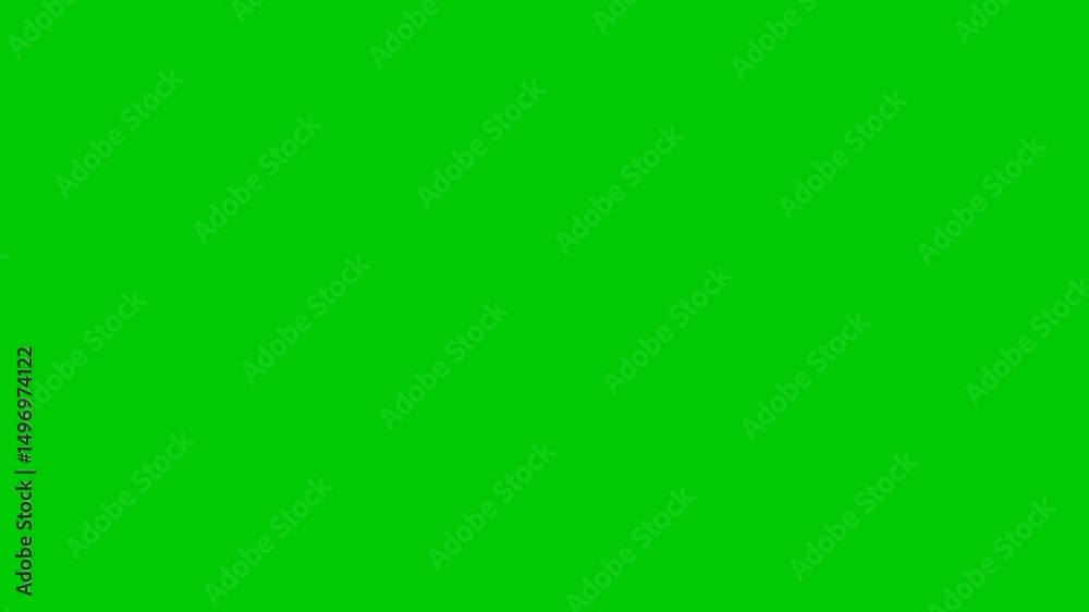 Falling Number 6 six Animation on Green Screen Background.Video elements Effect for Video Editing, Chroma Key, Motion Graphics, and Stock Footage Projects