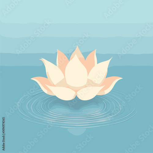Serene Water Lily Blossom on Calm Water