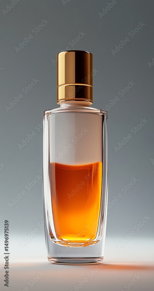 Fototapeta premium Amber Perfume Bottle with Studio Shot.