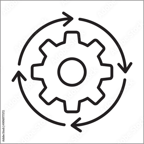 Setting and strategy icon. Icon symbol of adjustment, control, process, progress, plan, arrangement. Vector illustration