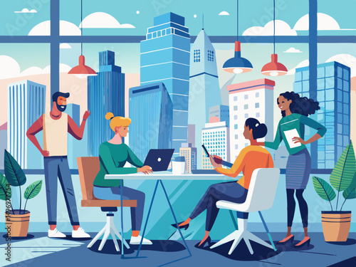  a stylish tech startup office located on the roof