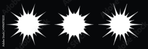 Starburst price. Round and oval sunburst labels and buttons. Simple icon for promotion design. Vector illustration.