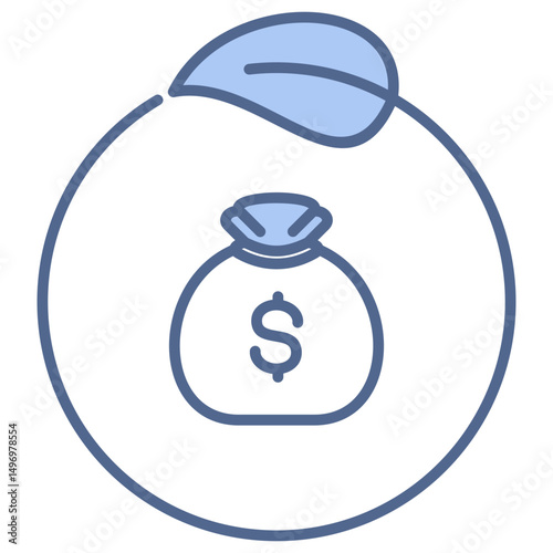 Sustainable Finance Blue Icon